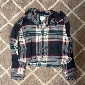 Plaid Crop Flannel American Eagle